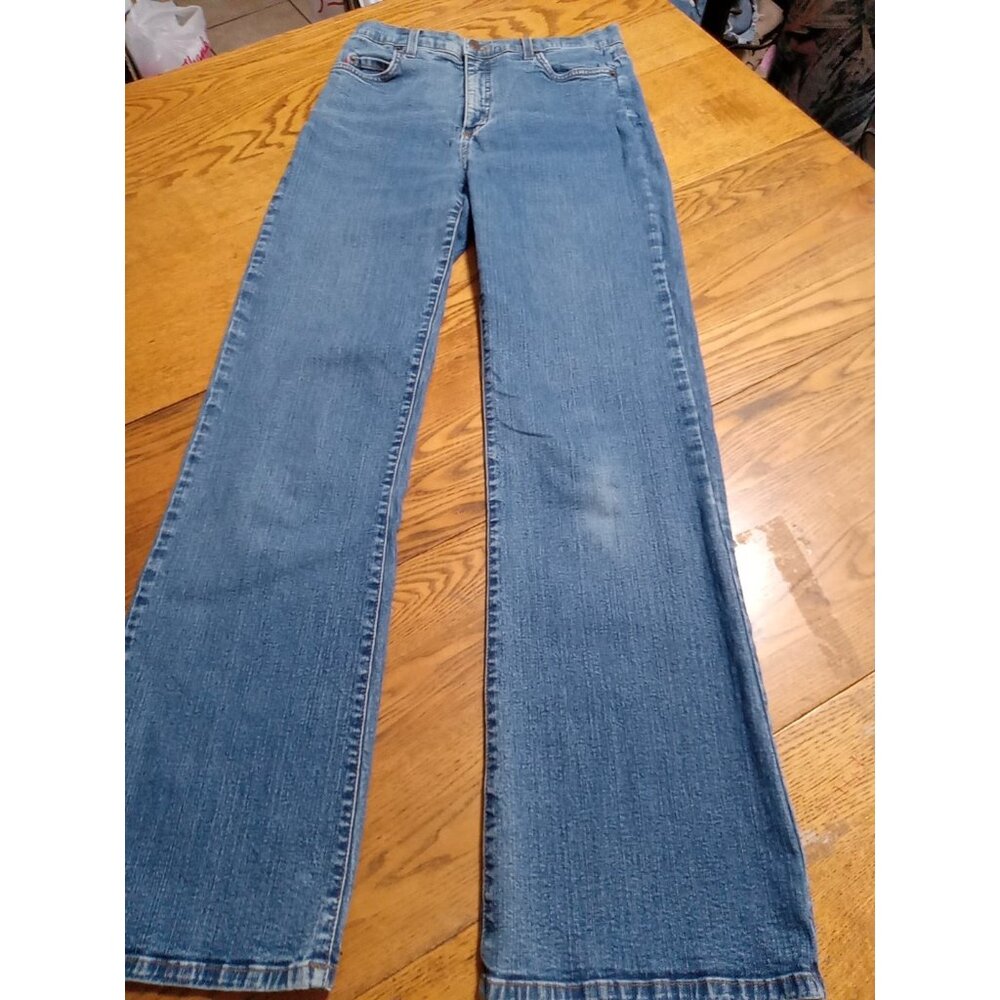 NYDJ Jeans 10 Womens BLUE BOOTCUT Preowned Summer Winter Casual Work Used Chic - Picture 2 of 10